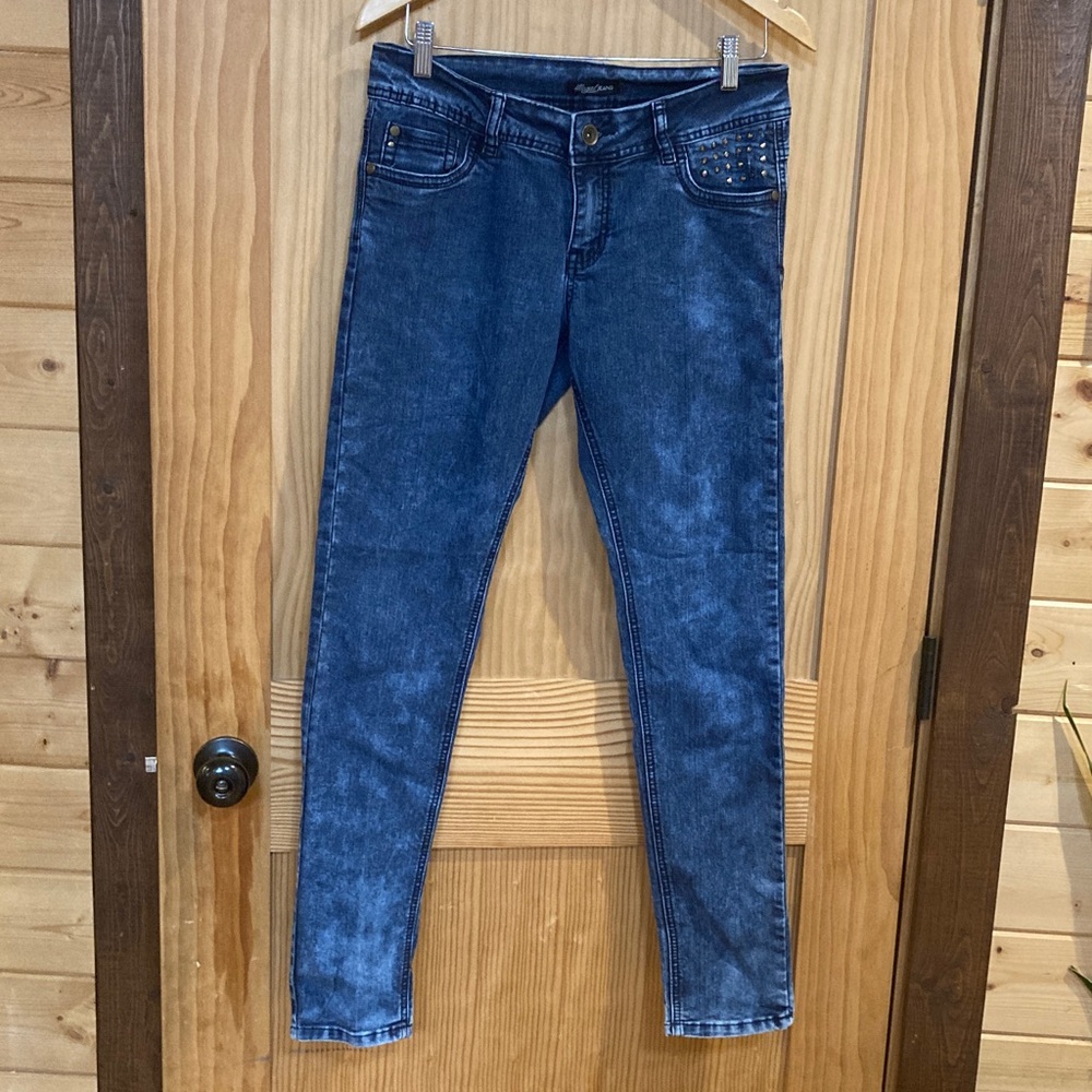 Illegal Jeans Acid Wash Blue Skinny Jeans for Women